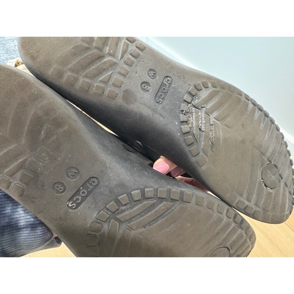 Crocs Iconic Comfort Black Flip Flops Thong Sandals Women's Size 8 - Picture 4 of 4